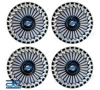 4 Pz Nuovo Mozzo Ruota Coperchi Cover Plastica Nero-Argento 13-16 " Per Auto