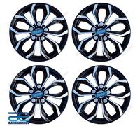 4 Pz Nuovo Mozzo Ruota Coperchi Cover Plastica Nero Cromo 12-13 " Per Auto