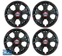 4 Pz Nuovo Mozzo Ruota Coperchi Cover Plastica Sharp Nero 12-16 " Per Auto