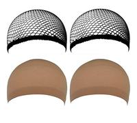 4 Pz Nylon Cap Parrucca Con Cappuccio Nero Beige Elastico Elastico Capelli Netti Cappello Della Parrucca Traspirante Netto Per Gli Uomini Donne Partito Serata Indossare Popolare E PraticoProcesso pro