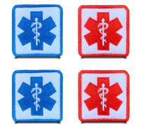 4 Pz Patch Bandiera Croce Medica Dell'EMS Emblema Fastener Gancio & Loop Ricamato Tattico Applique Militare Divertente Patches per Vestiti,Jeans,Giacca,Cappelli,Zaino,Gilet,Borse