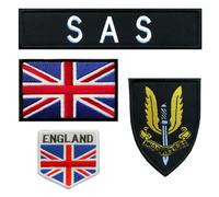 4 Pz Patch Bandiera Servizio Aereo Speciale SAS Ricamato Tattico Emblema Fastener Gancio & Loop Applique Militare Patches per Vestiti,Jeans,Giacca,Cappelli,Zaino,Gilet,Borse