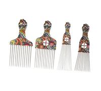 4 Pz Pettine Africano Pettine Per Con Stampa Floreale Pettini Per Da Uomo Pettine Da Separazione Pettine a Coda Di Rondine Acconciatura Districante Abs Colorful DRESSOOS