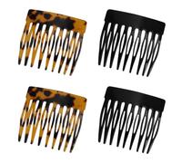 4 Pz Pettini Laterali per Capelli Francesi, Nero e Leopardo Scuro Piccolo Pettine Francese Capelli Intrecciati Decorativi Fermagli a Tenuta Forte Accessori per lo Styling dei Capelli Regalo per Donne