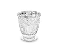 4 PZ Portacandela vetro colore ARGENTO 7x8 cm BOMBONIERA allestimento 1BEG