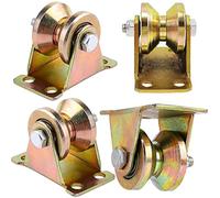 4 PZ Puleggia Carrucola per Edilizia Sollevamento, Puleggia Monoblocco a V in Acciaio Zincato, Puleggia con a Cuscinetti capacità di Carico 180kg Piccola Carrucole Ruote Carrucola per Funi Fitness