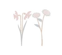 4 PZ RAMO Fiori di primavera in legno 23.5/24 cm 17RF