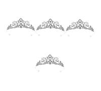 4 Pz Re Di Strass Barocco Strass D'argento Arredamento Principessa Delicata Matrimonio Di Strass Decorazioni Nuziali Per Cerimonia Copricapo Da Sposa Delicato Lega Silver FRCOLOR