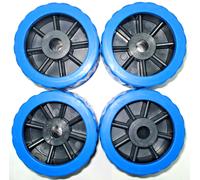 4 PZ RULLO LATERALE RICAMBIO PER CARRELLO BARCA DIAMETRO 100 MM BLU 0203111