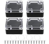 4 Pz Scatola Derivazione Esterna Stagna, Scatola di Derivazione Esterna da Esterno, Custodia Scatola di Giunzione Elettronica Impermeabile IP65, Cassetta Elettrica Esterna con Coperchio Trasparente