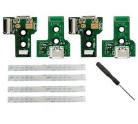 4 PZ Scheda di Interfaccia JDS-030 e 12 Pin Cavo Nastro Compatibile con PS4 Pro / PS4 Slim Controller Wireless Sostituzione Porta di Ricarica