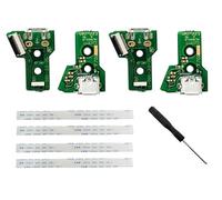 4 PZ Scheda di Interfaccia JDS-040 e 12 Pin Cavo Nastro Compatibile con PS4 Pro / PS4 Slim Controller Wireless Sostituzione Porta di Ricarica