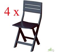 4 pz SEDIA POLTRONA RESINA PIEGHEVOLE GIARDINO RICHIUDIBILE ANTRACITE 40x44xh80