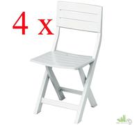 4 pz SEDIA POLTRONA RESINA PIEGHEVOLE GIARDINO RICHIUDIBILE BIANCA 40x44xh80cm