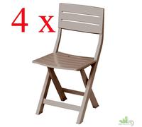 4 pz SEDIA POLTRONA RESINA PIEGHEVOLE GIARDINO RICHIUDIBILE TORTORA 40x44xh80cm