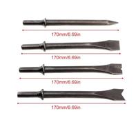4 pz/set 170mm Duro 45# Acciaio Solido Breve Scalpello Ad Aria Impatto Supporto della Testa Utensile Pneumatico for il Taglio/Rimozione della ruggine