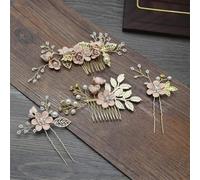 4 pz/set accessori per capelli da sposa fiore perla pettini per capelli damigella d'onore forcine tiara copricapo pnnrk bastoncini per capelli