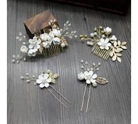 4 pz/set accessori per capelli da sposa fiore perla pettini per capelli damigella d'onore forcine tiara copricapo bastoncini per capelli bianchi