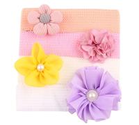 4 Pz/set Confortevole Copricapo Bambino Floreale Fascia Per I Neonati Proteggere Fontanelle Confortevole Elastico Hairbands