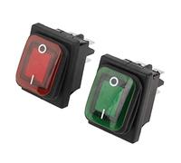 4 Pz/set Interruttore bilanciere,220 V 4 Pin 2 posizioni On-Off Impermeabile Mini Red Green Lamp Pulsante rotondo Interruttore a levetta, antipolvere Interruttori per barche motore con indicato