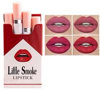 4 pz/set Velluto Opaco Lucidalabbra Liquido Lunga Durata Impermeabile Rossetto Trucco,Balsamo Labbra Antiaderente Velluto,Set Lucidalabbra Ad Alta Pigmentazione,Confezioni Regalo per Donne (B)
