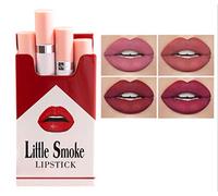 4 pz/set Velluto Opaco Lucidalabbra Liquido Lunga Durata Impermeabile Rossetto Trucco,Balsamo Labbra Antiaderente Velluto,Set Lucidalabbra Ad Alta Pigmentazione,Confezioni Regalo per Donne (A)