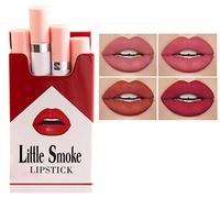 4 pz/set Velluto Opaco Lucidalabbra Liquido Lunga Durata Impermeabile Rossetto Trucco,Balsamo Labbra Antiaderente Velluto,Set Lucidalabbra Ad Alta Pigmentazione,Confezioni Regalo per Donne (C)