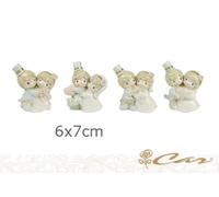 4 PZ Sposi Sposini statuina In resina lucida 6x7 cm 03KN