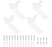 4 Pz Staffe per Mensole Pesanti, 12,5 cm Reggimensola Carichi Pesanti, Supporti per Mensole, Reggi Mensola da Muro, Staffe a L, Staffe Angolari Galleggianti per Casa Ufficio(Bianco/Corna/12,5 cm)