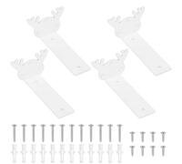 4 Pz Staffe per Mensole Pesanti, 15 cm Reggimensola Carichi Pesanti, Supporti per Mensole, Reggi Mensola da Muro, Staffe a L, Staffe Angolari Galleggianti per Casa Ufficio(Bianco/Corna/15 cm)