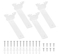 4 Pz Staffe per Mensole Pesanti, 20 cm Reggimensola Carichi Pesanti, Supporti per Mensole, Reggi Mensola da Muro, Staffe a L, Staffe Angolari Galleggianti per Casa Ufficio(Bianco/Corna/20 cm)