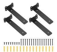 4 Pz Staffe per Mensole Pesanti,Staffa per Mensola, Reggimensola, Staffe Mensole da Muro a L, Reggi Mensola da Muro, Supporto per Scaffali Casa Cucina Ufficio (Stile orecchio di gatto, nero 200MM)