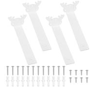 4 Pz Staffe per Mensole Pesanti,Staffa per Mensola, Reggimensola, Staffe Mensole da Muro a L, Reggi Mensola da Muro, Supporto per Scaffali Casa Cucina Ufficio (Stile Antler, bianco 255MM)