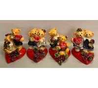 4 pz statuine in resina orsetti love, amore, san valentino h 4 cm