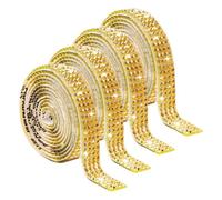 4 Pz Strisce Di Strass Adesive Glitterate Con Nastro