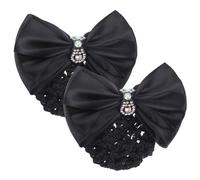 4 Pz Testa Di Fiore Accessorio Per Per Le Donne Copertura Del Panino Retine Per Per Chignon Fermaglio Per Retina a Fiocco Ciuffi Di Black Strass FRCOLOR