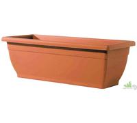4 PZ VASO RETTANGOLARE GIARDINO PLASTICA CASSETTA VENERE 60X20X17 CM TERRACOTTA