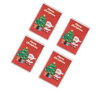 4 quaderni a tema natalizio, 128 pagine, a righe, piccoli quaderni con copertine resistenti all'acqua, per diari, disegni, quaderni natalizi