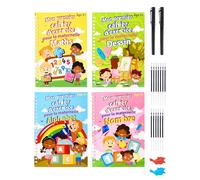 4 quaderni magici scritture francesi scrittura calligrafia riutilizzabile per bambini libro magico per imparare a scrivere con 2 penne magiche +13 ricariche + 2 correttori di presa