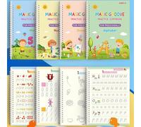 4 quaderni per esercitazioni | Cartelle di lavoro per scrivere a mano | Cartella di lavoro con penna per la scrittura a mano | Tracciamento lettere numeriche | Per bambini da 3 a 8 anni