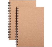 4 quaderni vuoti a spirale non foderati, formato A5, con copertina spessa in kraft, quaderni da disegno, quaderni, diario, appunti, 100 pagine, 50 fogli, 20,3 x 15,7 cm