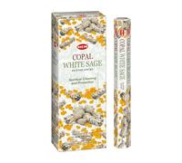 4 Quarters & More Copal White Sage - Confezione da 6 20 bastoncini, 120 bastoncini in totale - Incenso India