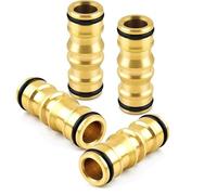 4 raccordi per tubo di irrigazione in ottone da 1/2", maschio e femmina, connettore per tubo di irrigazione, attacco per tubo di irrigazione, compatibile con raccordo Gardena, doppio connettore rapido