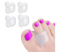 4 Raddrizza Dita Dei Piedi, Cuscinetti a Sollievo Per Sovrapposizione Toes separates Separatore Dita Piede,utilizzato allevia il dolore da borsiti e dita sovrapposte(Colore trasparente)