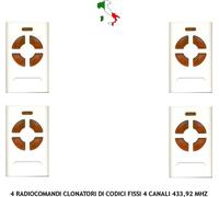4 RADIOCOMANDI CLONANO TELECOMANDO ADYX FR 433,92 MHz 4 CANALI ROLLING CODE