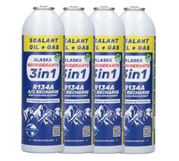 4 refrigeranti Alaska Refrigerants 3 in 1 R134a con olio PAG 100 e sigillante