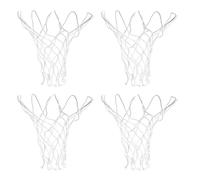 4 reti di ricambio piccole per mini canestro da basket, 26 cm, 8 anelli | Mini rete di ricambio per pallacanestro, resistente, piccola e piccola, 20,3 - 26 cm, per porte e pareti (bianco)