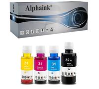 4 Ricariche Compatibili per HP 31 32XL per Smart-Tank Plus 455 555 570 655 510