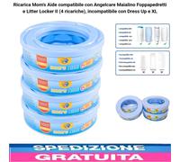 4 Ricariche Mom's Aide compatibile con Angelcare Maialino Foppapedretti e Litter