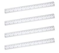 4 righelli da 30 cm, in plastica trasparente infrangibile